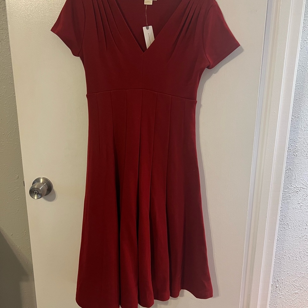 NWT Anthropologie MAEVE Deep Red Midi Dress